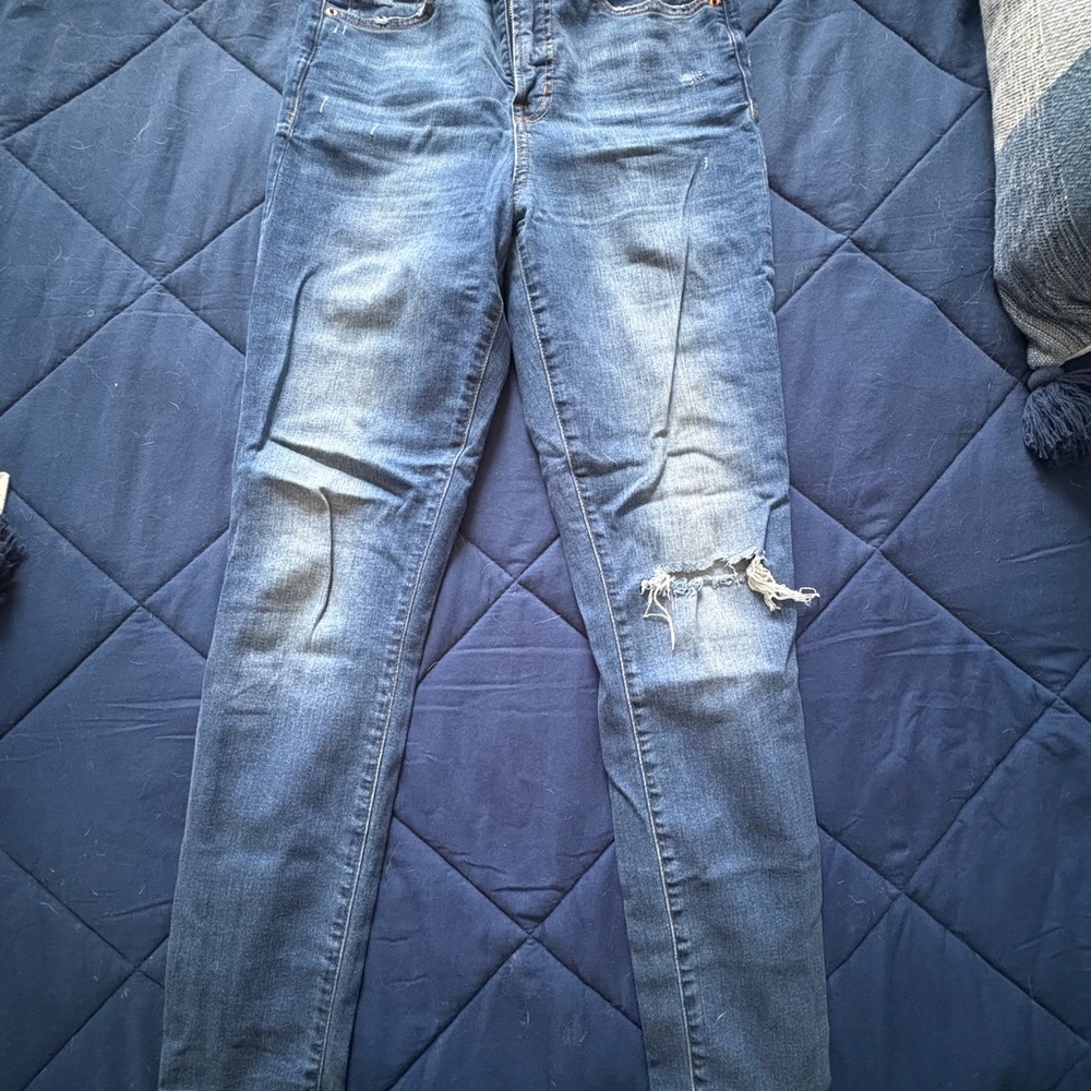 GAP Women's Distressed Skinny Jeans - Blue